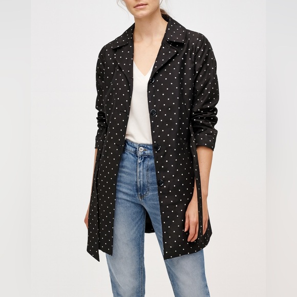 Vintage Jackets & Blazers - Vintage Polka Dot Belted Trench Rain Coat